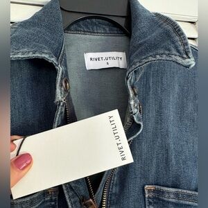 Rivet Utility Denim Jumpsuit Small